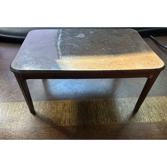 Vintage Plastic Dollhouse Furniture Dining Rectangle Brown Kitchen Table - Picture 1 of 5